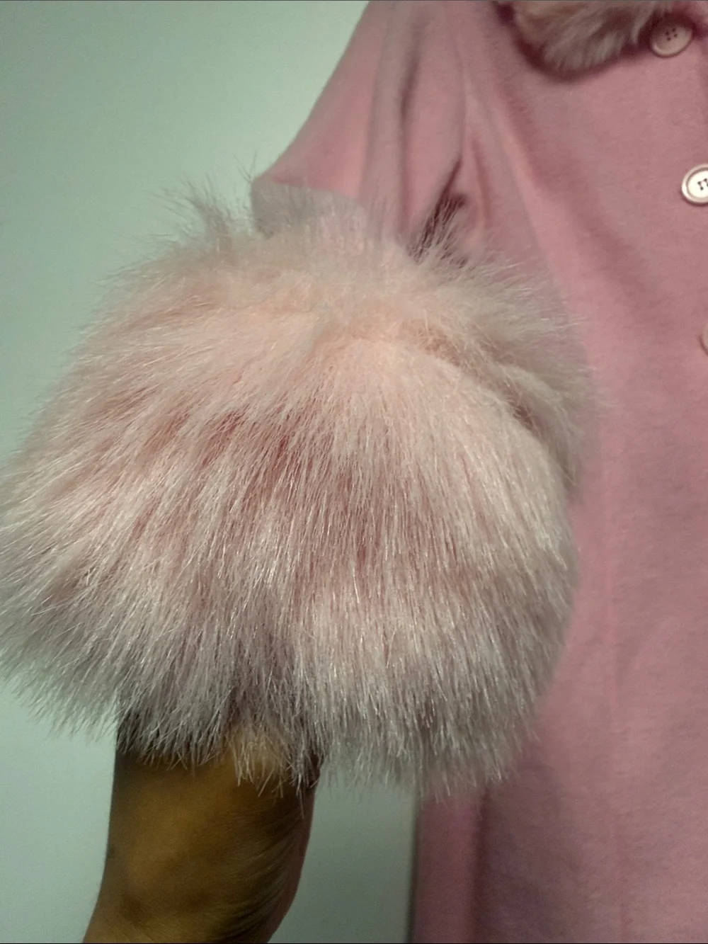 Pink Faux Fur Trim Coat - Picture 2 of 6